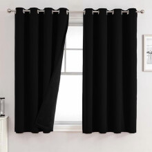 Blackout Curtains for Bedroom, Polyester, 2 Panels, 42x63 in