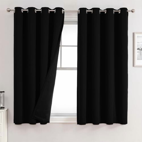 Blackout Curtains for Bedroom, Polyester, 2 Panels, 42x63 in