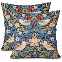 Kussenslopen van linnen met Chinoiserie-motief, 18x18 inch, set van 2