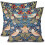 Fodere per cuscini in lino stile Chinoiserie, 45x45 cm, set da 2 1