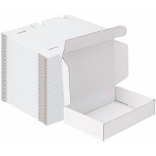 9x6x2 Inches Shipping Boxes Pack of 50, Small Corrugated Cardboard Box for Mailing Mailer Packing, White
