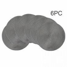 Round Braided Placemats 14 in Grey Set of 6