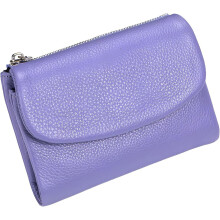 Joyfullygo Unisex Pebble Leather Wallet with Zip Coin