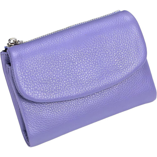 Joyfullygo Unisex Pebble Leather Wallet with Zip Coin