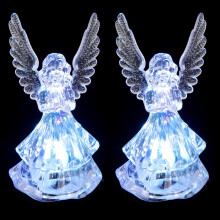 Lampaí LED Fígiúirí Aingeal Soilse WORGEOUS2Pcs, Lampa Fígiúir Aingeal Urnaí, Trédhearcach le haghaidh Socrú Boird