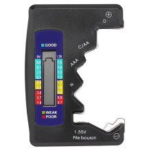 Digital Battery Tester, Universal Battery Checker for Button Cell Batteries, Portable Voltage Detector with Lcd Display, 3.5X2.4In (1Pcs) Black