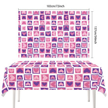 Heart-Print Disposable Paper Tablecloth – 120x240cm