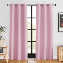 Blackout Window Curtains 80" L, 2 Panels, 34" W, Rouge Pink, Grommet Top, Thermal Insulated, Room Darkening – Compatible with Standard Rods