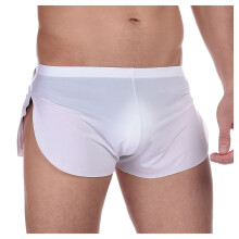 Cuecas Boxer Masculinas Finas, Modelo Redondo com Três Pontos, Shorts Curtos para Casa, em Tecido Sedoso, para a Primavera