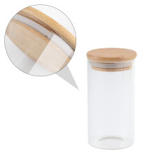 Glass Food Storage Jar with Airtight Wooden Lid