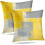 Abstrakt kuddfodral grågul 45x45 cm 2-pack 1