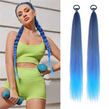Extensiones de cabello sintético preestiradas largas para trenzas, extensiones de cabello multicolor para fiestas, disfraces de Halloween y cosplay.