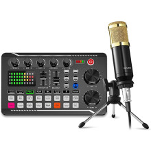 Podcast AusrüStung Bundle, Sound Karten Mikrofon (120KHz/24 Bit) und Professioneller Audio Mixer für Gaming Streaming