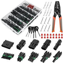 367 stuks/20-delige set waterdichte elektrische auto-connectoren (1/2/3/4/6-pins, 22-14AWG) + krimptang – Geschikt voor auto's