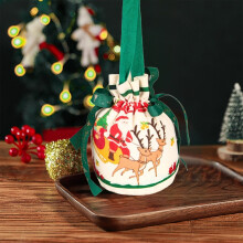 Sac à cordon assorti à la pomme, sac en tissu pour bonbons de Noël, idéal pour les cadeaux de fin d'année