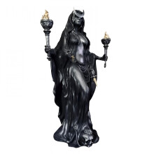 Statue d'HĂ©cate, la sorcière de la nuit, sculpture de la dĂ©esse grecque accompagnĂ©e de ses animaux, dĂ©coration mythologique pour Halloween, Ă