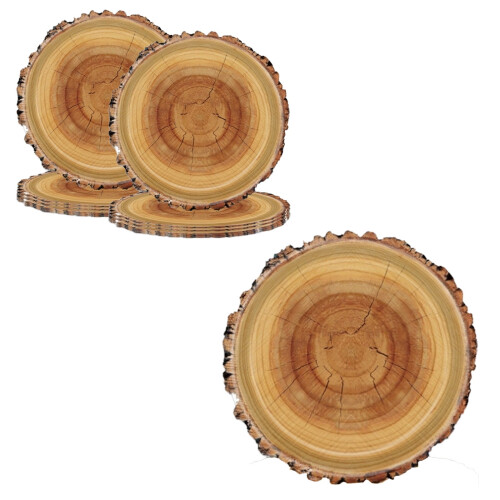 Wood Grain Paper Plates 16 Pack