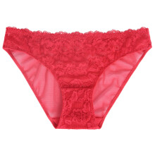 Női fehérnemű, női fehérnemű, varrat nélküli bikini alsónemű, kényelmes temperamentumos divatos, plus size csipkés patchwork bugyi, piros