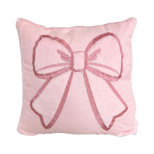 Roze strik Valentijnskussenhoes 18x18 inch geborduurd