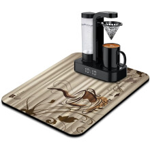 Super Absorbent Anti-Slip Silicone Coffee Bar Mat, 24"x18", Compatible with Coffee Maker, Espresso Machine, Coffee Pot