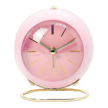 DESIGNICE Silent Analog Alarm Clock with Gold Base