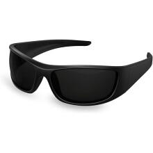 Ochelari de soare polarizați negri cu lentile super închise | Ochelari de soare sport înfășurați unisex | UV400 | CAT4 | Pentru fotofobie