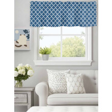 Donkerblauwe Marokkaanse geruite volant 60x18 inch