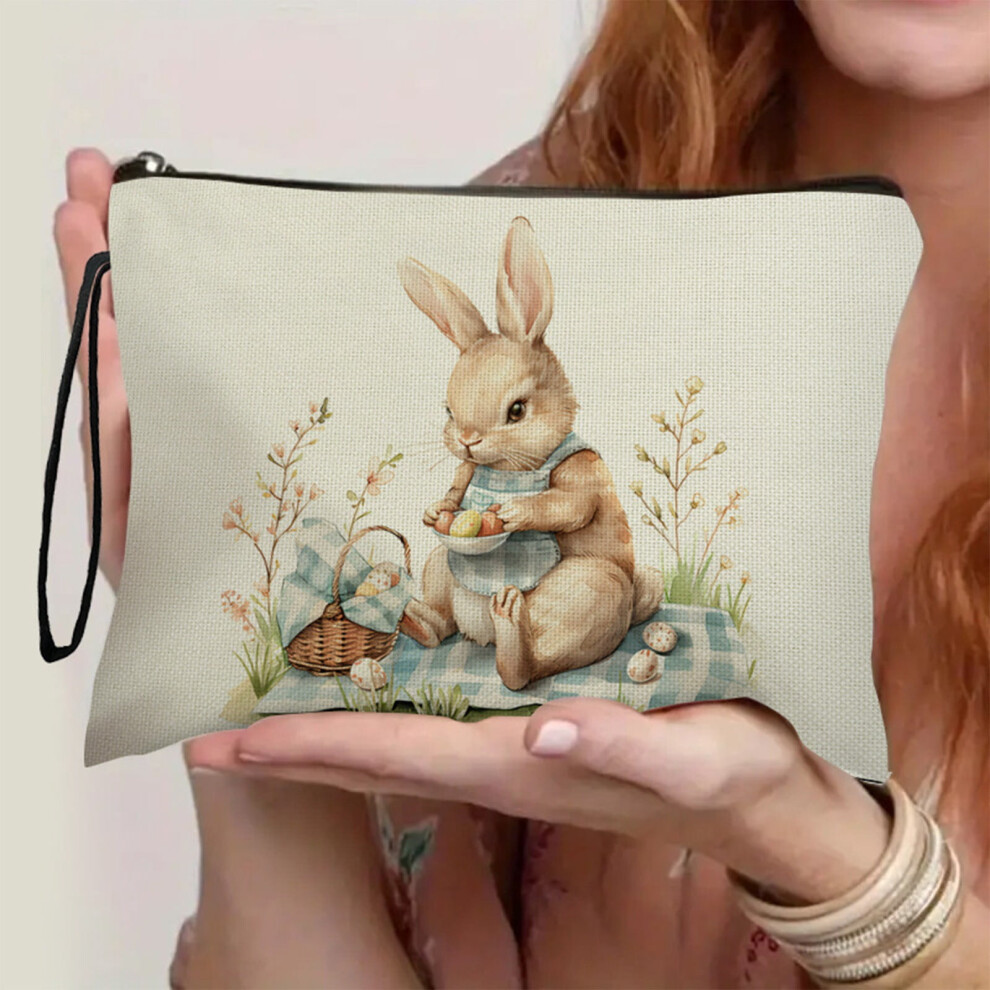 Easter Bunny Makeup Bag Foldable 9.8x6.7in