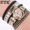 Damen-Armbanduhr mit langem Strassbesatz 1