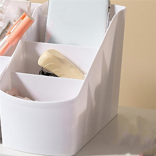 Desk Organizer with 4 Compartments Plastic Multi Functional Pen Pencil Remote Control Holder Stationary Organizer 2