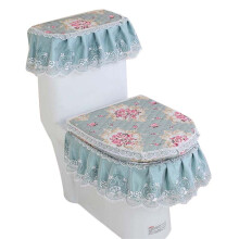 wenqiang3Pcs/Set Husă Toaletă Set Dantelă Imprimeu Floral Closestool Protector Pernă Toaletă Pad Baie Decor Husă Toaletă