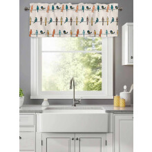 Buffalo Plaid Vogels op Draad Valance Rod Pocket Vintage