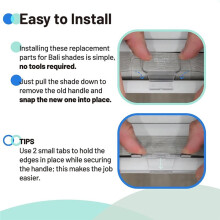 4Pcs Shade Lift Handles for Graber Bali Cordless  Blinds and Cellular Shades Made After 2015, Clear Plastic Pulls