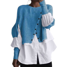 Jersey navideño feo para mujer, de punto largo