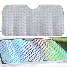 Pare-soleil avant pliable en accordéon, double face, pour voitures moyennes et petites, 55 x 27 pouces (gris)