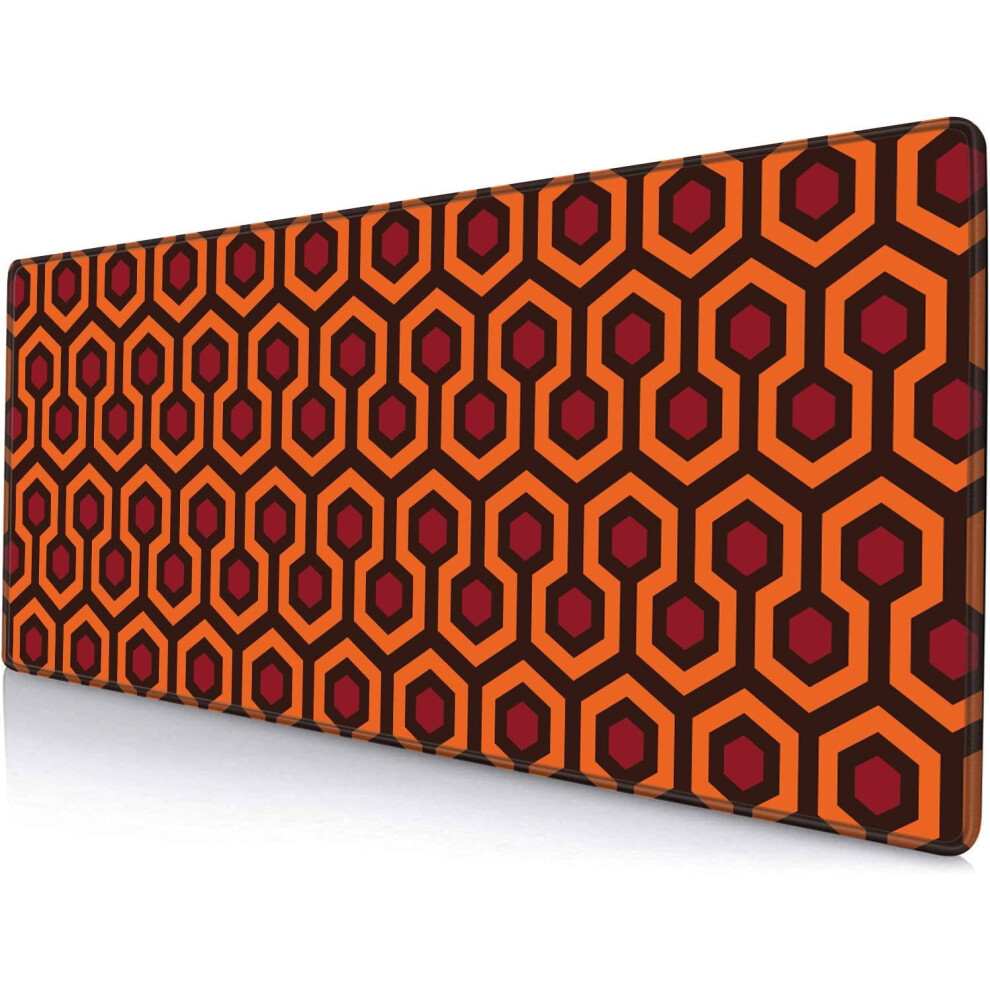 Overlook Hotel Pattern Xxl Gaming Mouse Pad, 31.5X11.8", Non-Slip Rubber Base, Stitched Edge, Compatible With All Mice 9405492862876