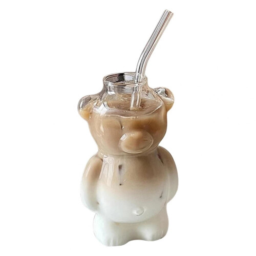 Bear-Shaped Clear Glass Mug