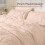 Queen Comforter Set Blush Pink 7-Piece Pintuck Design 3