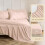 Queen Comforter Set Blush Pink 7-Piece Pintuck Design 4