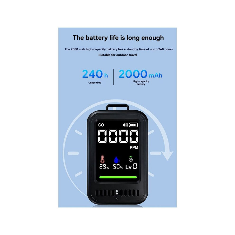 Portable Carbon Monoxide Detector 4-In-1 Co Detector Humidity Meter Monitor Co Tester For Travel Home Rv Car 6033556435341