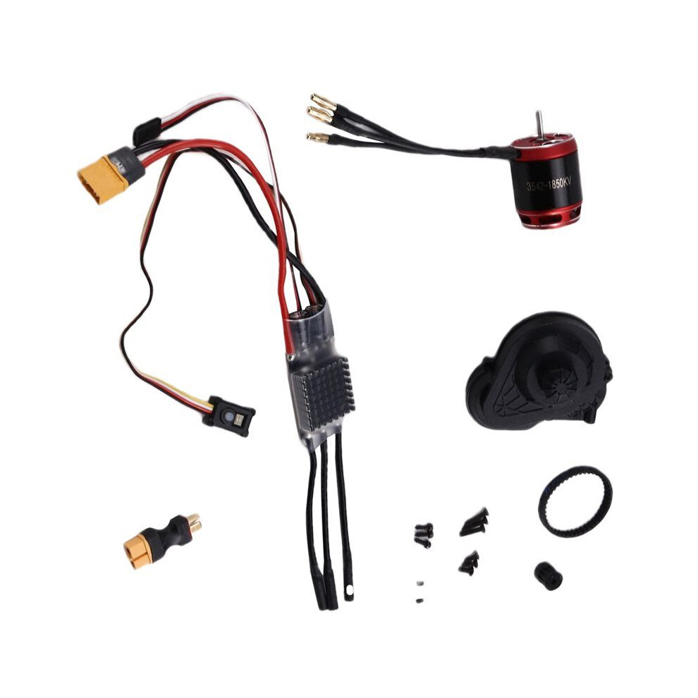 Photos - Parts for Drones & RC models 3542 1850KV Outrunner Brushless Motor AM32 80A ESC with Belt Drive Gear Box for 1/10 RC Crawler Car SCX10 TRX4 TRX6,B