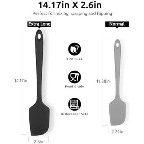 Espátula de silicone extragrande de 35,5 cm (14 polegadas), resistente ao calor até 315 C (600 F). 1
