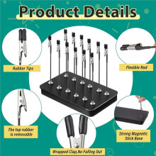 Support de Peinture avec 24 Pinces et 15 Brosses de Nettoyage - Socle pour Peinture de Maquettes, le Modélisme, la Peinture au Pistolet et la