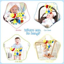 Car Toys Infant Baby Spiral Activity Hanging Rattle Toys Plush Hanging Stroller Sensory Toys for Newborn Gift