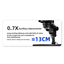 0.7X Auxiliary Teleconverter for Microscopes Expands the Microscope Field of View for Increase Working Distance