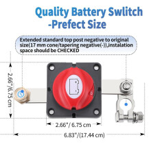 Battery Disconnect 12V-48V,/Off Top Post Master Power Cut Off Master Power Cut Off for Marine, RV, ATV