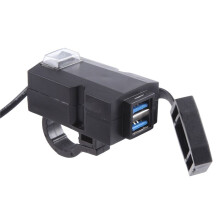 12V-24V QC3.0/3.1A Dual USB Port Waterproof Motorcycle Handlebar Charger Adapter Power Supply Socket