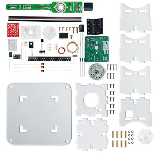 Flat Rotation LED Dot Matrix Display DIY Kit 51 Single Chip Microcomputer Welding DIY Electronic Parts,No Downloader 1