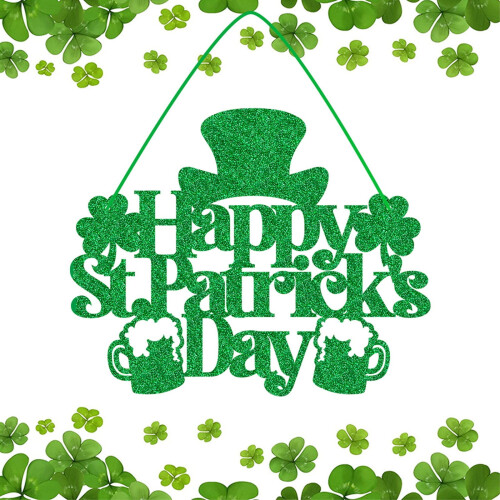 St. Patrick's Day dörrskylt Glad St. Patrick's Day hängande 1