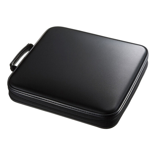 3Pièces Étui De Rangement Cd Zippé Noir 1